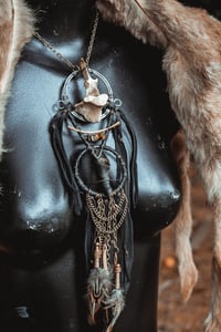 Image 15 of Ritual, large leather and bone necklace 