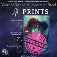 💋 NSFW Art Print – Veins of Sapphire, Hearts of Steel