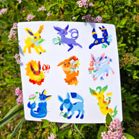 Floral eeveelutions sticker sheet