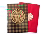 Image 1 of Set of 5, "Nice List" Ornament, 5x7 Greeting Card