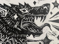 Image 2 of Barking Dog Linoleum Cut Print