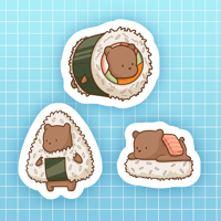 Image 1 of Kawaii Sushi Bears Stickers