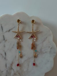 Image 1 of Long Starfish Dangles (Gold)