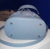 Image 3 of Leather and Denim Bucket Bag 