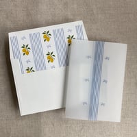 Image 3 of Blue lemon printed vellum wrap for 5x7 cards + Envelope liners for A7 cards PACK of 10