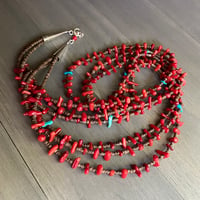 Image 2 of Coral and Turquoise multi-strand necklace