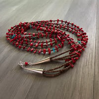 Image 3 of Coral and Turquoise multi-strand necklace