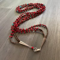 Image 4 of Coral and Turquoise multi-strand necklace