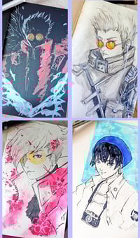 Image 1 of Trigun Original Ink & Watercolor Arts