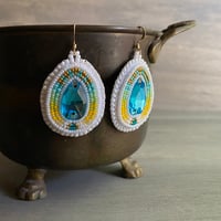 Image 2 of Sunrise applique beaded earrings
