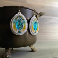 Image 1 of Sunrise applique beaded earrings