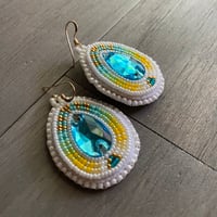 Image 3 of Sunrise applique beaded earrings
