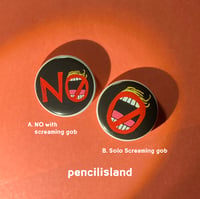 Image 1 of HELL NO! No Kings, No Oligarchy, No Fascism - Pro Democracy Pinback Button 1.25"