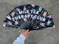 Image 1 of B/C Grade Milk Tea Therapy Club Rave Fan