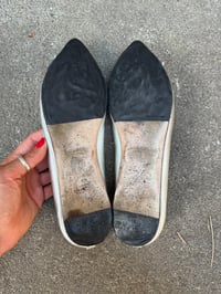 Image 5 of Gucci Metallic Silver Pointed Toe Ballet Flats - Size 36.5