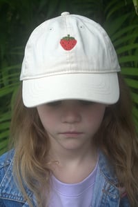 Image 2 of Children's Embroidered Cap - Strawberry
