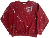 Image 1 of Maroon Paint Splatter  Sweater  