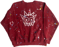 Image 2 of Maroon Paint Splatter  Sweater  
