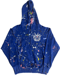 Image 1 of Croox Blue Paint Splatter Hoodie 