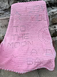 Image 1 of I Love You Crocheted Blanket 