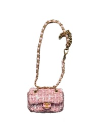 Image 1 of Labubu CHANEL Bag in Pink with White Plaid Fabric 