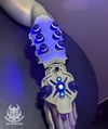 Power node single gauntlet arm bracer white w/ blue LEDs