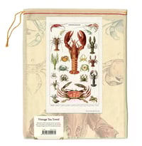 Image 2 of Cavallini & Co. Crustaceans Vintage Style Cotton Tea Towel