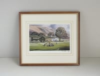 Image 1 of Feeding Time by Donald Crossley, Vintage Small  Art Print, Limited Edition Signed by Artist, Framed 