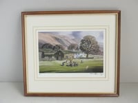 Image 2 of Feeding Time by Donald Crossley, Vintage Small  Art Print, Limited Edition Signed by Artist, Framed 