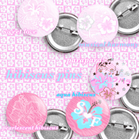 hibiscus mini button pins
