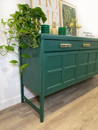Image 5 of Mid century modern Nathan Sideboard - Drinks Cabinet - TV Unit painted in green