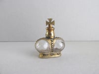 Image 1 of Vintage Miniature Prince Matchabelli Perfume Bottle, Crown with Cross Stopper (empty), H 4.9cm max