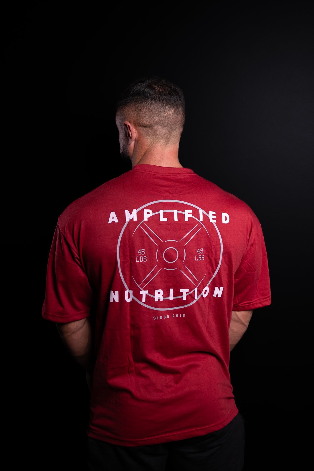 Amplified Oversized Weight Tee – Dark Red 1