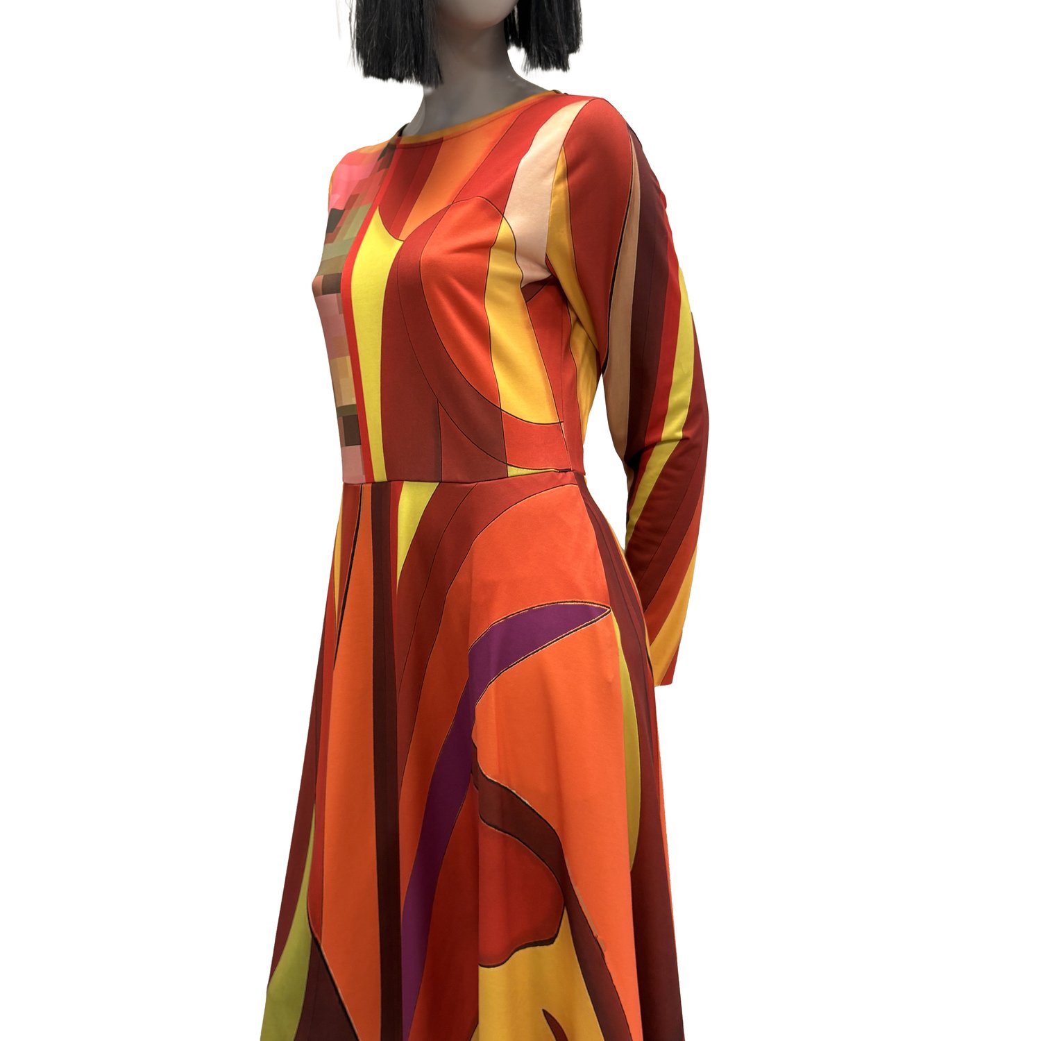 Image of LONG-SLEEVED PRINTED DRESS RE2026-PIXELES 