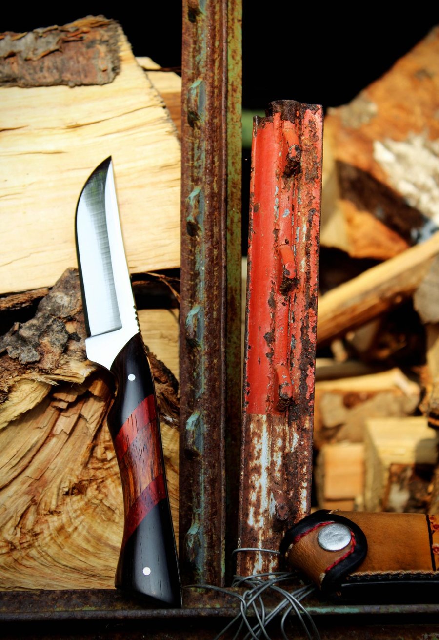 Image of EDC Knife With Beautiful Handle and Sheath!!