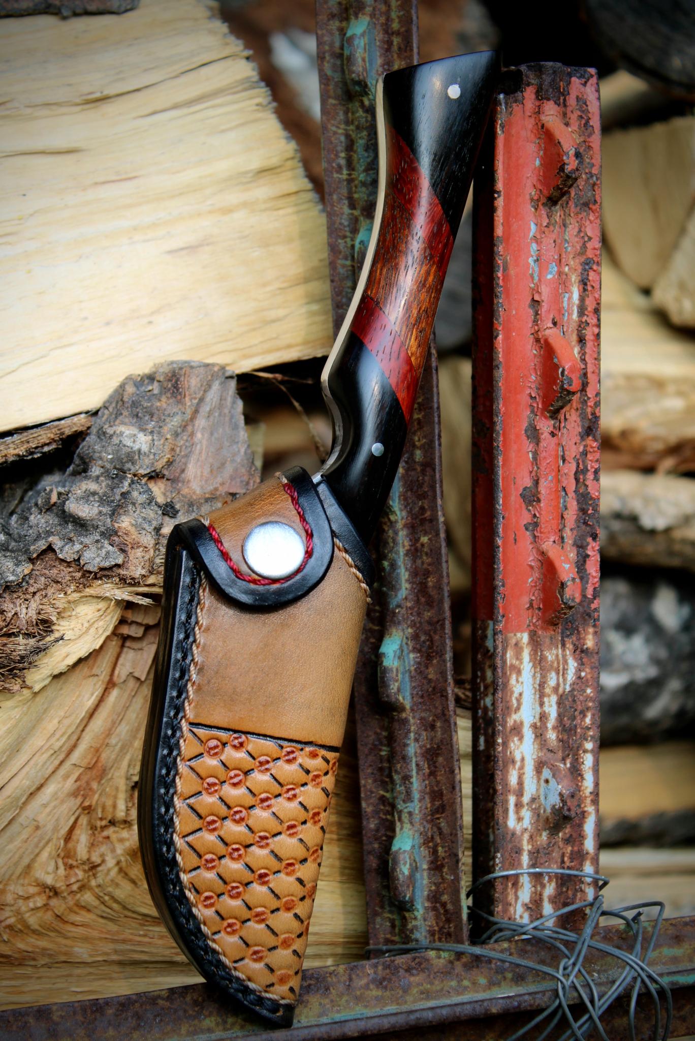 Image of EDC Knife With Beautiful Handle and Sheath!!