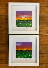 Framed Field of Flowers Painting (single painting)
