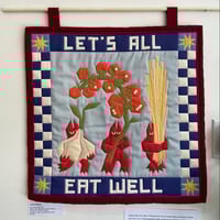 Image of "Let's All Eat Well" Wall Hanging Quilt 