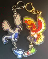 Image 1 of Lugia and Ho-oh Double Sided Connected Charm