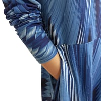 Image 3 of LONG-SLEEVED PRINTED DRESS - RE2026 BLUE WEAVE
