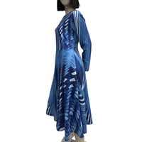 Image 5 of LONG-SLEEVED PRINTED DRESS - RE2026 BLUE WEAVE