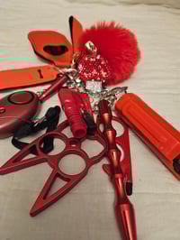 Image 5 of Red Bling Mushroom Safety Keychain 
