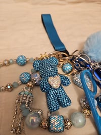 Image 1 of Blue Bling Bear Safety Keychain 