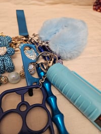 Image 4 of Blue Bling Bear Safety Keychain 