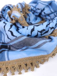Image 3 of  Gold Tassel Keffiyehs Light Blue