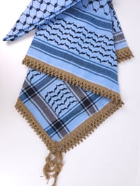 Image 5 of  Gold Tassel Keffiyehs Light Blue