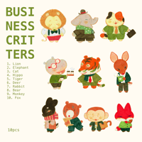 Image 1 of Business Critters Sticker Pack