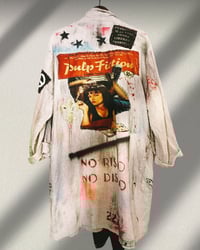 Image 1 of Fiction of Love Lino ¥ unisex ¥ upCyclinG viLLaGe punK¥IbiZa ¥TrenChcoaT¥ festivaL