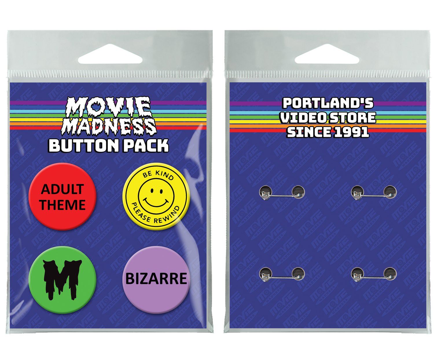 Image of Movie Madness Genre Sticker Button Pack