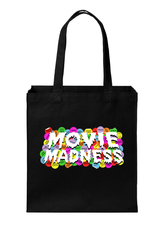 Image of Movie Madness Genre Sticker Tote Bag